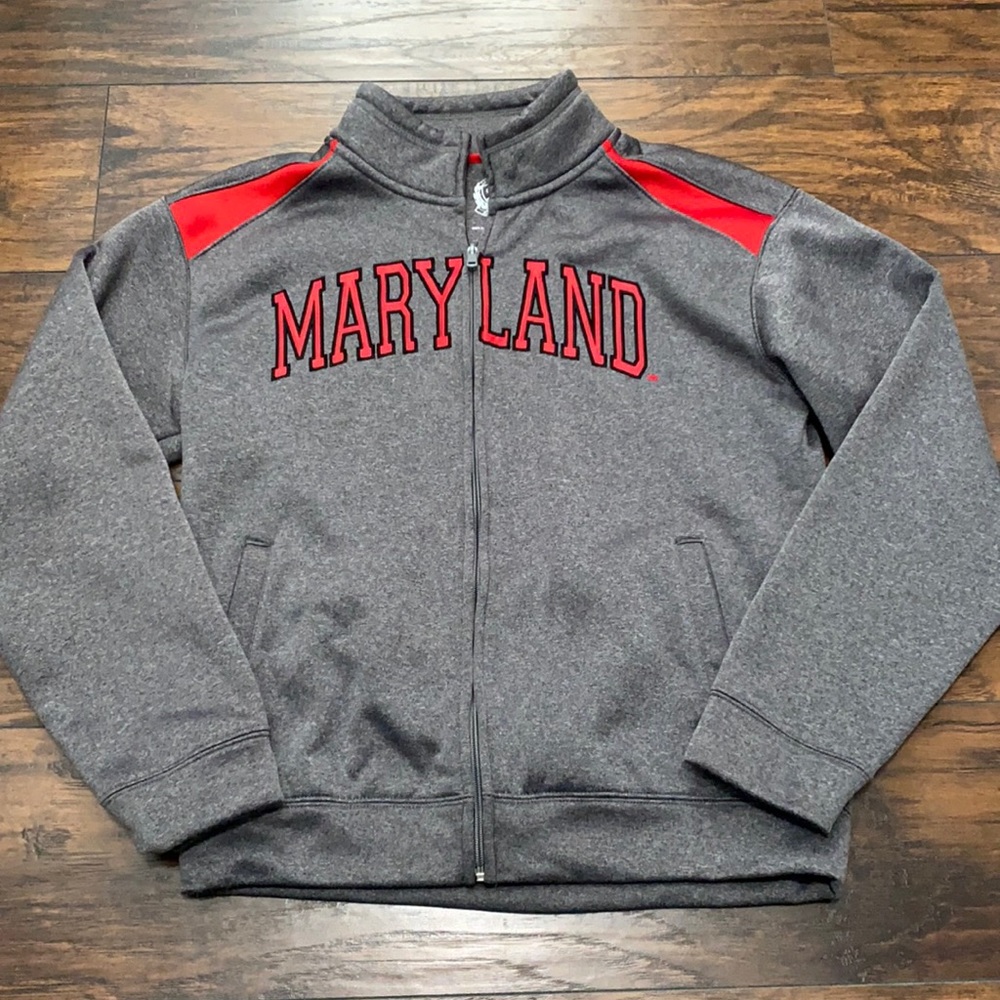 Maryland zip up gray athletic jacket S
